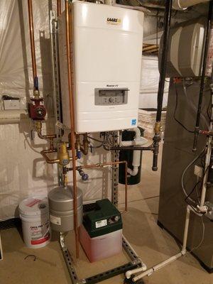 Boiler for driveway snow melt system