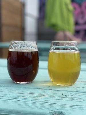 The beer to the left is Old City and the beer to the right is one called Florida Stories