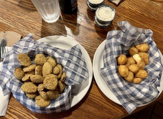 Country Fried Pickles, White Cheddar Cheese Bites