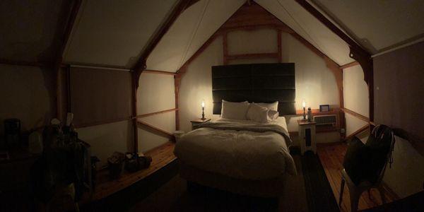 One bed glamping.