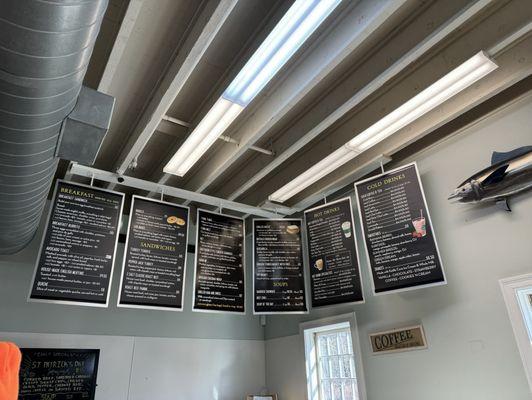 Menu board as of March 2024