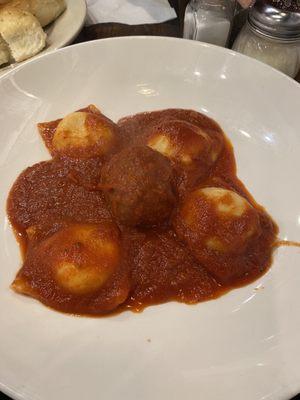 Ravioli and meatball