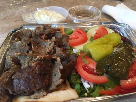 Beef gyro with Greek salad lunch special