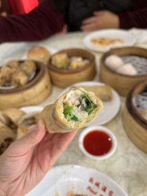 Shrimp & Chive egg roll | IG: @tffny.eats