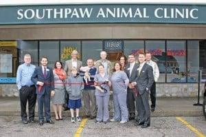 The Ribbon Cutting of SouthPaw Animal Clinic.