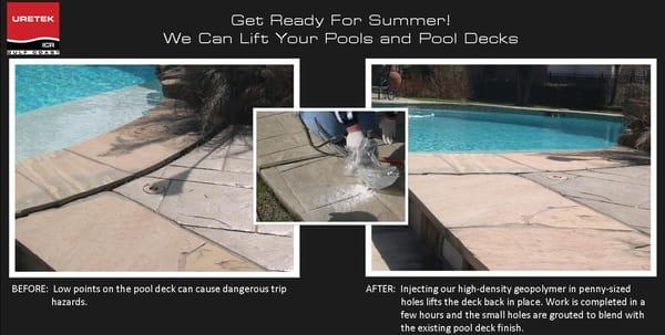 URETEK can lift your Pools and Pool Decks