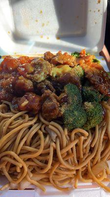 Chow Mein, Beef Broccoli, Spicy Orange Chicken