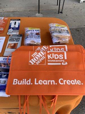 Monthly free kids activity kit and apron.