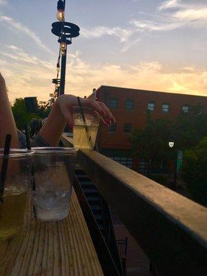 Rooftop drinks downtown.