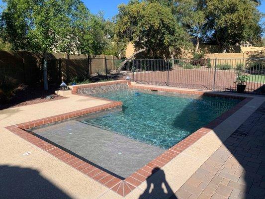 My Pool Finished with Pebble Tec and New Tile!