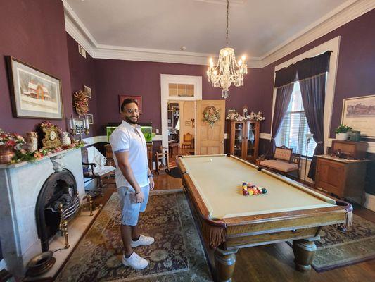 Billiard room at the Steamboat House