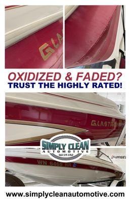 Boats and RV's see a lot of oxidation and wear as the years go by - why not bring back the shine? Call us at 360-519-3762 to find out how!