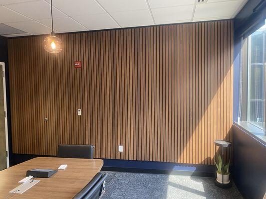 Acoustic Walnut Paneling Installed in Downtown Nashville Office