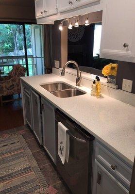 Custom countertops; quartz and granite fabrication and installs.