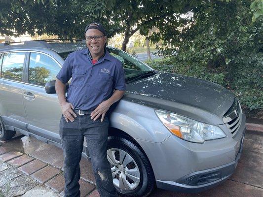 Cornell brings a 2011 Outback back to pristine. And that's without waxing which he'll do later.