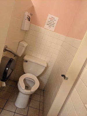 Women's bathroom is not wheelchair accessible