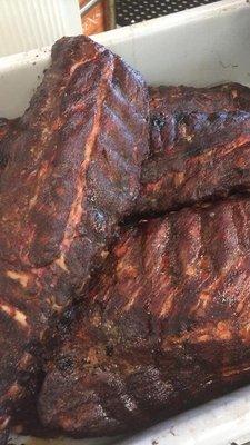 Variety of smoked meat available