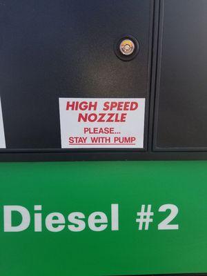 High speed diesel pump 5 gallons 14 seconds