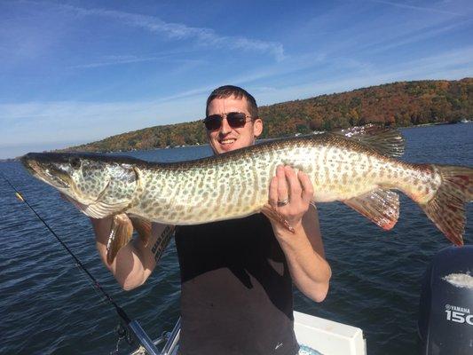 tiger muskie otisco lake with lucky buck fishing charters