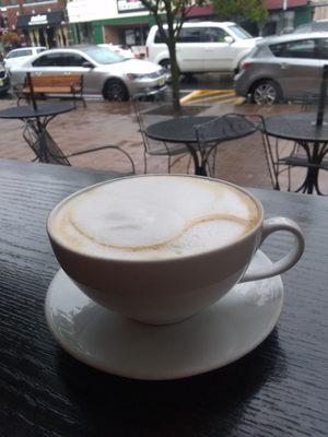 Window seat on a rainy day.