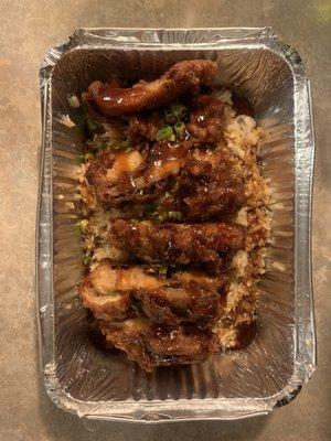 11/11/21 crispy chicken teriyaki fried rice