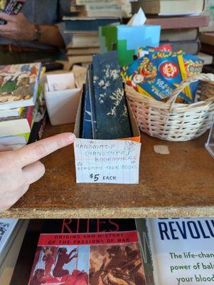 Books and handmade cyanotype bookmarks