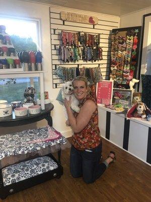 Me and Luca at Pupology, which is a fabulous dog and cat retail and boutique store in Georgetown too!