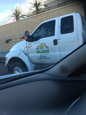 The driver who almost ran me off the highway and hit me was very excited to have his photo taken.