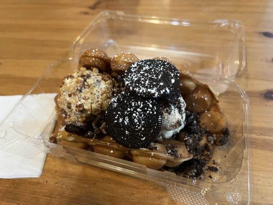 Cookies and cream waffle