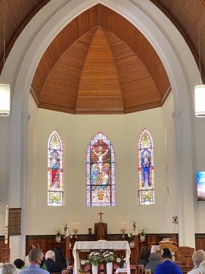 Inside the church