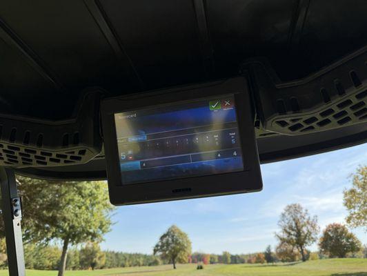 Golf cart with electronic score card