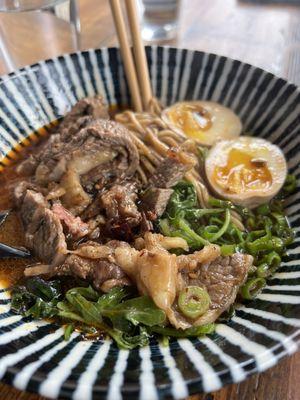 Spicy rib eye shoyu ramen