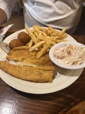 Fried Mahi with French Fries and Slaw