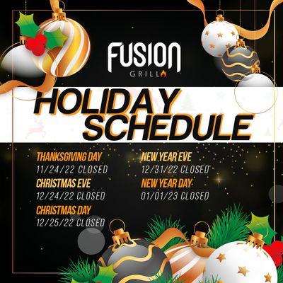 Holiday Schedule 2022-2023