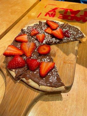 Nutella Pizza with Extra Strawberries