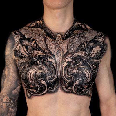 Stunning chest piece for our friend David by Jacob