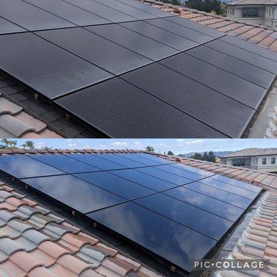 Solar panel cleaning and roof washing in Irvine, California