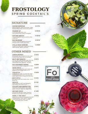 Our Spring Cocktail Menu