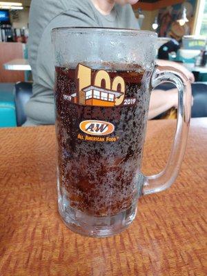 Root beer in a mug from the draft machine.