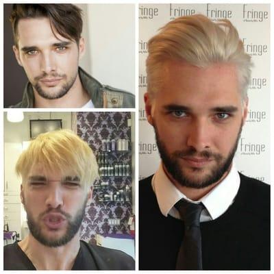 Transformation from natural brown to platinum blonde