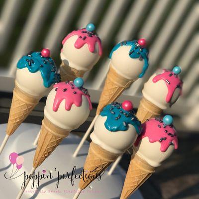 Ice Cream Cake Pops Gender Reveal