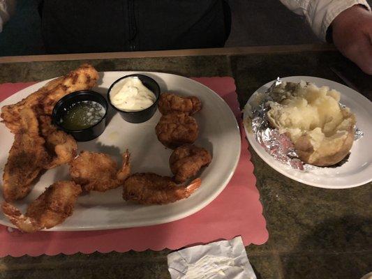 Seafood platter - perch, scallops, shrimp & haddock