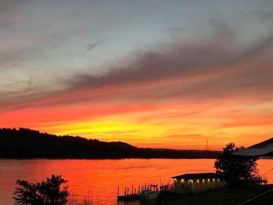 The sunset on the Ohio River