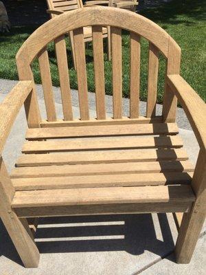 Teak chair after refinishing