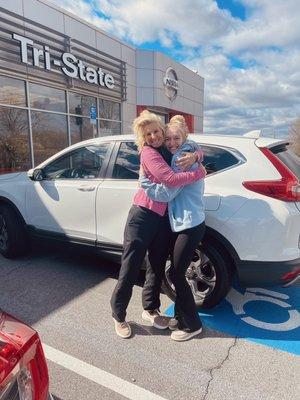 Angel and I after I officially purchased my new car!