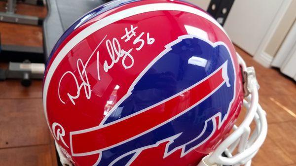 Darryl Talley Buffalo Bills Rawling authentic helmet (1990's). Autographed and certified by JSA (Item signed in the Presence of JSA Witness