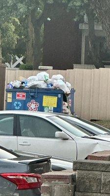 Dumpsters that have not been empty since May 2023, Pool that doesn't work. Photos from thermostat