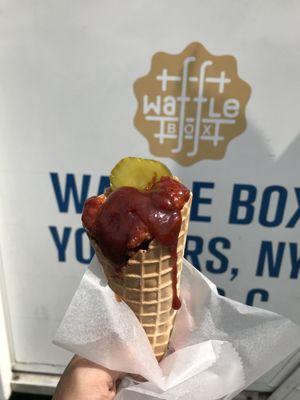 Sweet BBQ chicken cone