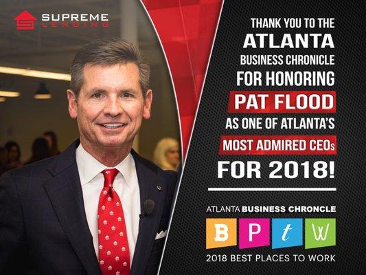 Congrats, and thank you Pat for continually inspiring us to become our BEST in all that we do. Supreme Lending Southeast Region