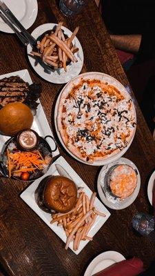 Locally Sourced Turkey Burger Cali-Mex Burger Truffle Fries Mac & cheese Margherita Pizza